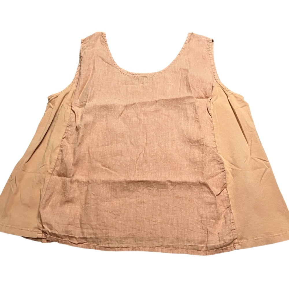 Flax Womens Linen Fundamental Tank Urban Collection Downtown Tank Size XL Orange